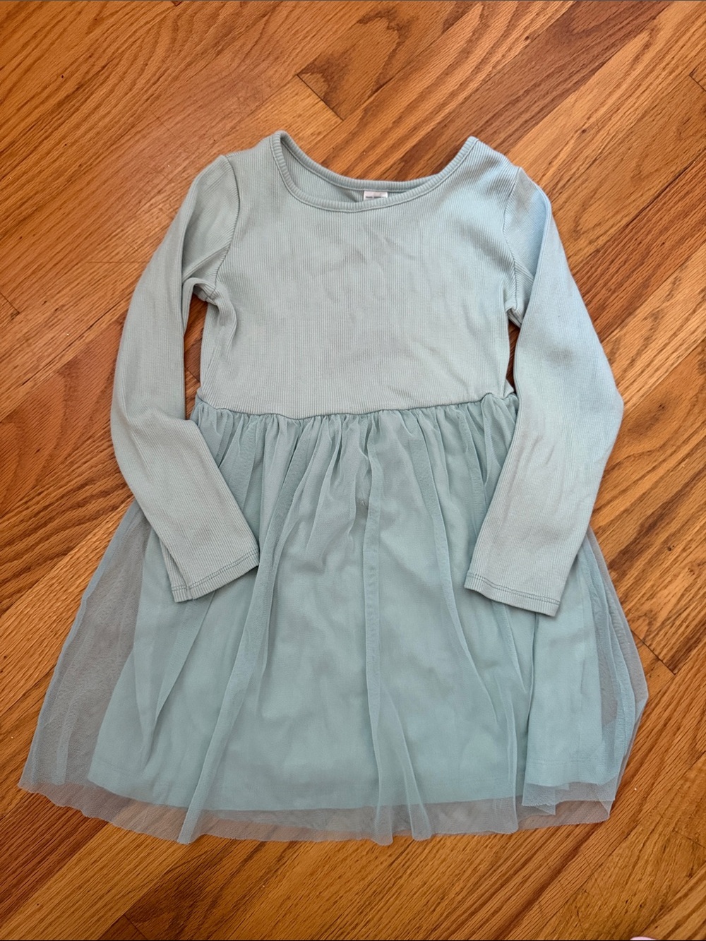 Carters Girls' sage green Long Sleeve Tulle Dress size 6/6X